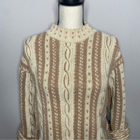 Esprit Vintage Oversized Cowl Neck Chunky Cable Knit Sweater - Picture 6 of 14
